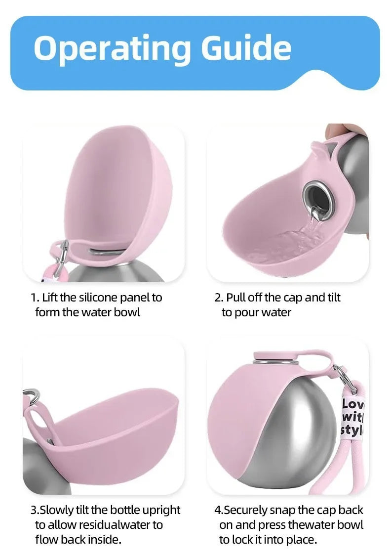 Leak-Proof Feeder Bottle For Outdoor 2-in-1 Silicon